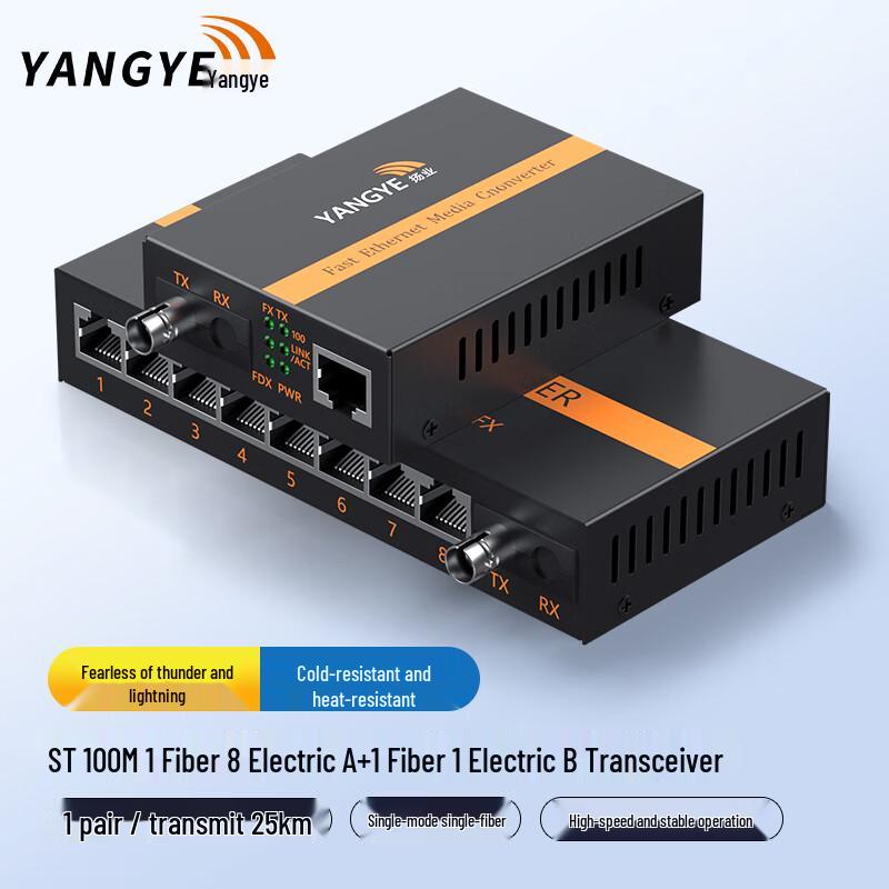 Yangye 100M ST Fiber Optic Transceiver Pair
