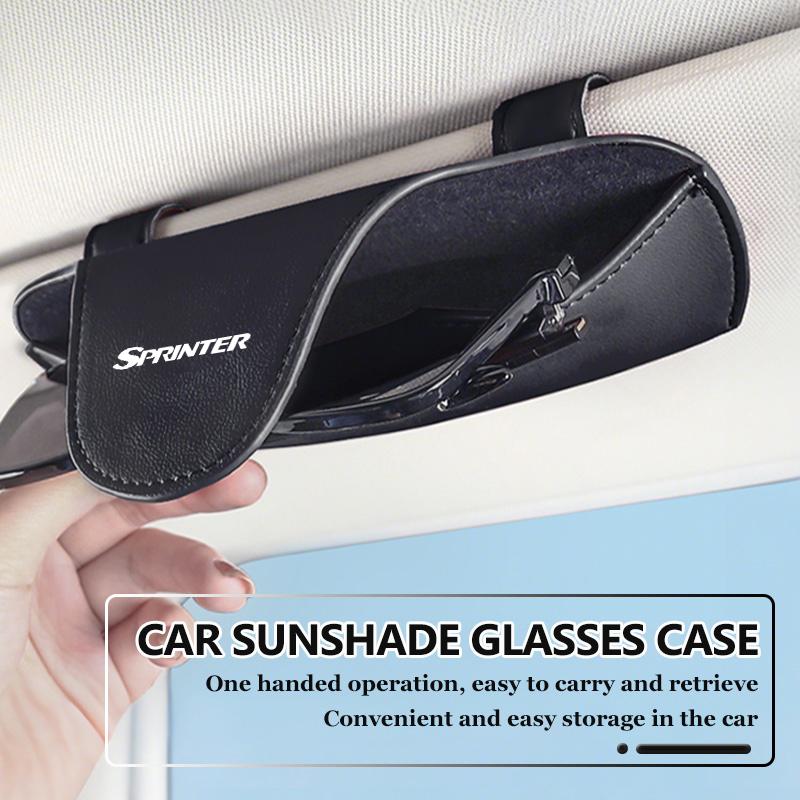 BKS2 Car Sun Visor Sunglasses Leather Storage Eyeglass Case For Mercedes Benz W124 W203 W204 SLK CLA SL SLC C CLASS B CLASS E CLASS