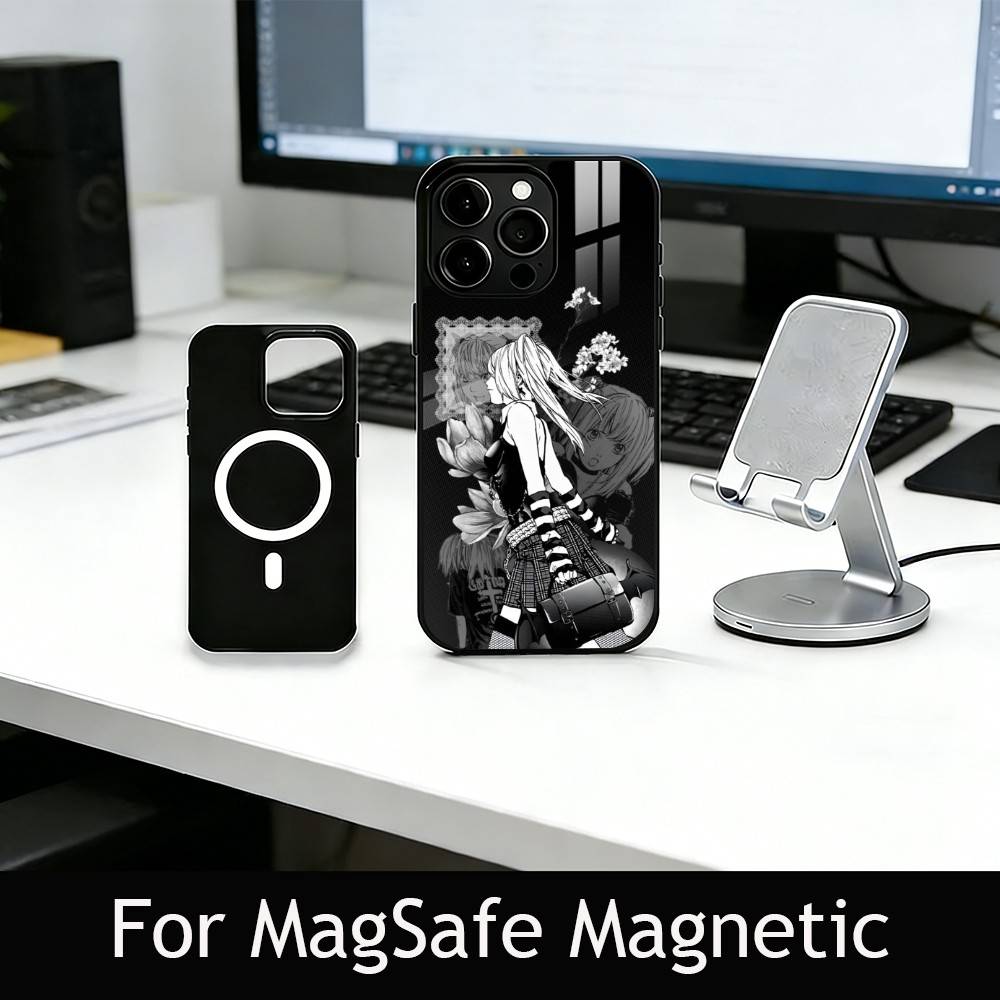 Чехол для телефона Миса Аманэ для iPhone 17, 16, 15, 14, 13, 12, 11 Plus, Pro Магнитный для Magsafe Беспроводной Зарядки