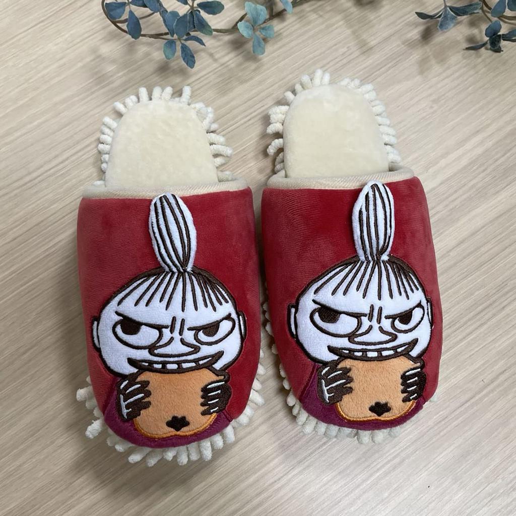 Moomin Little My Cute Slippers for Comfortable Sizes Perfect for Indoor Use or As a Guest Mop-Style Cleaning, Walking, Stylish, Red, 22cm-24cm,