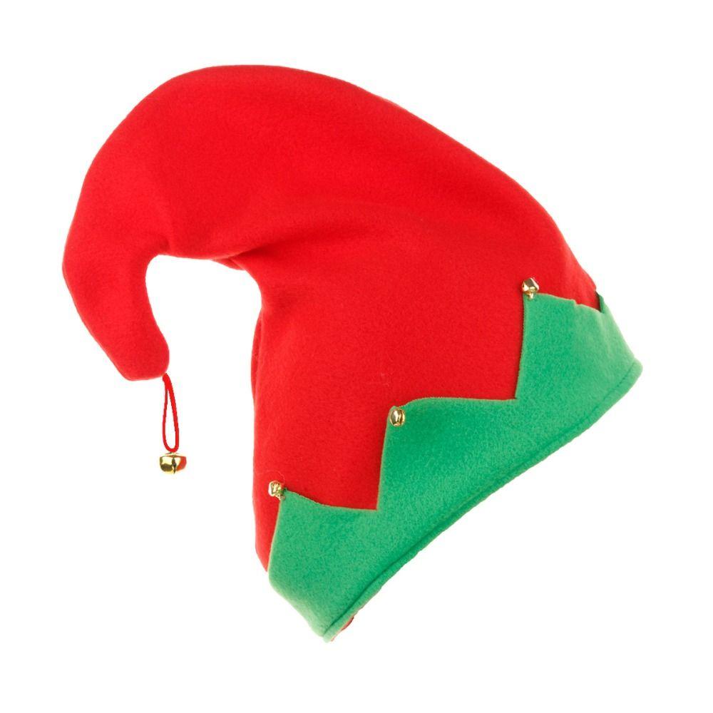 Metal Bell Ornament Elf Hat Pointed Top Design Christmas Headwear Christmas Party