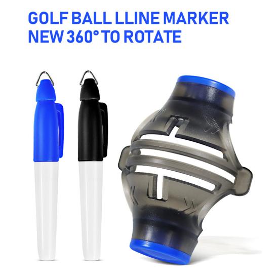 Маркер для разметки линий в гольфе с синим/красным выдвижным ящиком, 360-градусный разметочный зажим, профессиональный набор из трех частей для рисования линий, маркер для разметки линий для паттинга в гольфе