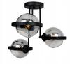 MODERN GLASS HANGING LAMP GRAPHITE RING