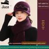 Winter Luxury Rabbit Fur Knit Hat & Scarf Set - Thick, Warm, Ear-Protecting for Middle-Aged & Elderly