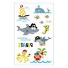 Waterproof Children's Pirate Shark Tattoo Stickers - Birthday Party & Cartoon Design