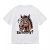 Мужская футболка с ретро-графикой Geek Horse, унисекс, белая, 100% хлопок, топы, лето
