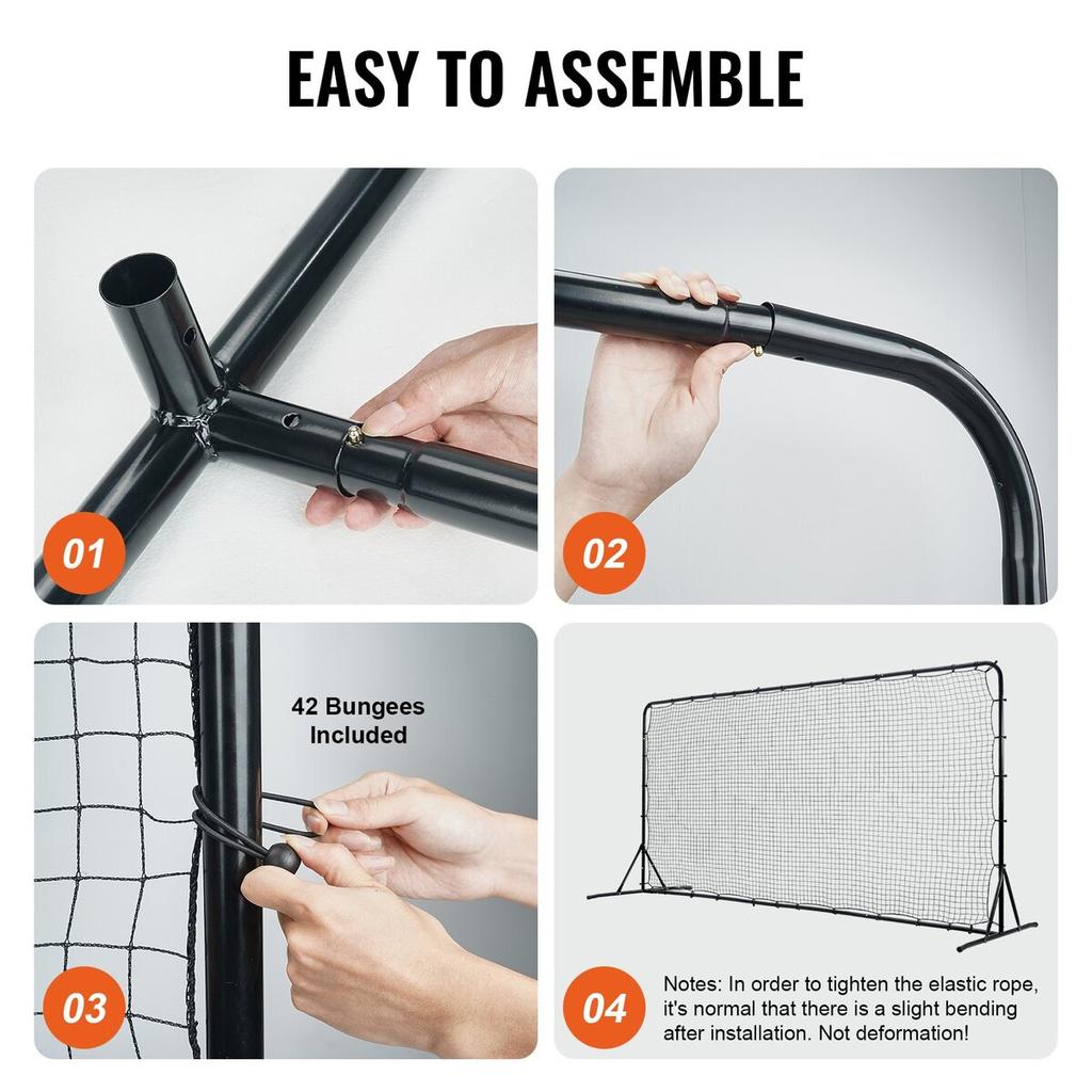 Soccer Rebounder Net, 12x6FT Iron Soccer Training Equipment, Sports Football Training Gift with Portable Bag, Volleyball Rebounder Wall Perfect for