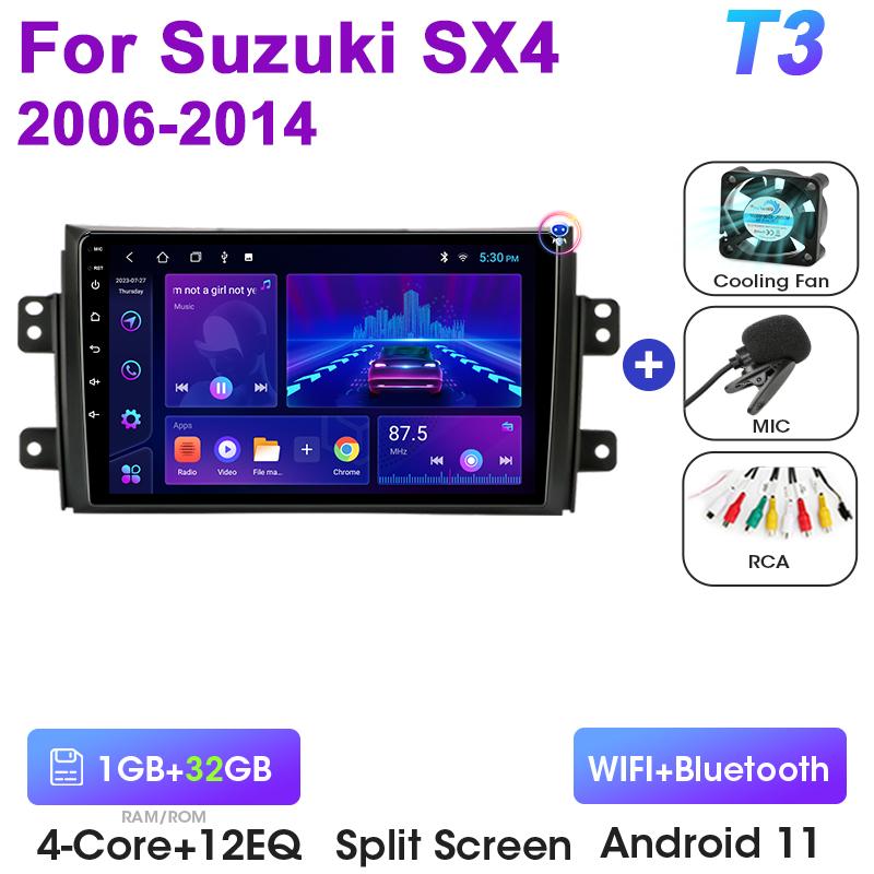 2 Din Android 12 автомобильное радио для Suzuki SX4 SX 4 2006-2014 Fiat Sedici 2005-2014 CarPlay интеллектуальные системы Smart Autoradio