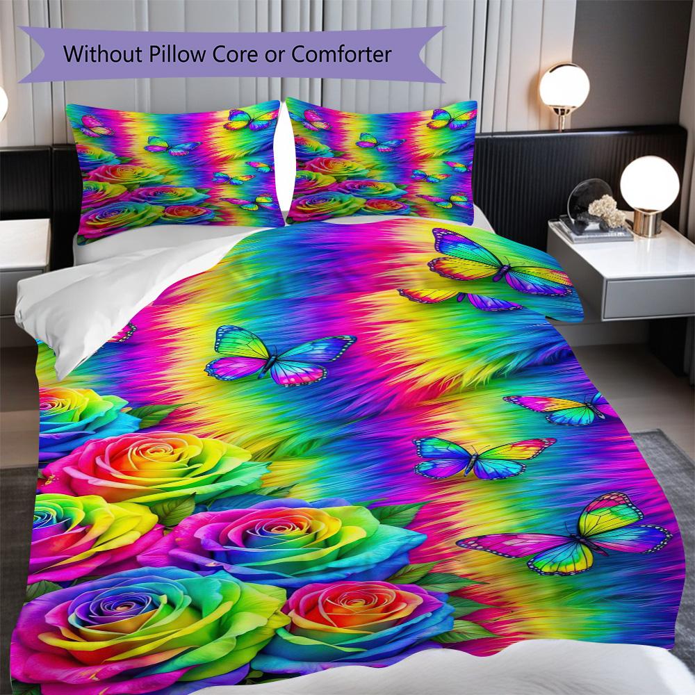 1PC Rose pattern Bedding Quilt Set Quilt Cover Pillowcase Home Decoration Birthday Gift (1 * duvet cover + 25 * pillowcase, without core)