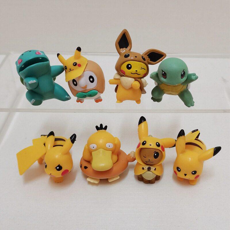 In Stock Anime Figure Pok Mon Cosplay Animal Car Cake Decoration Cute Mini Action Figure Toy Birthday Surprise Gift