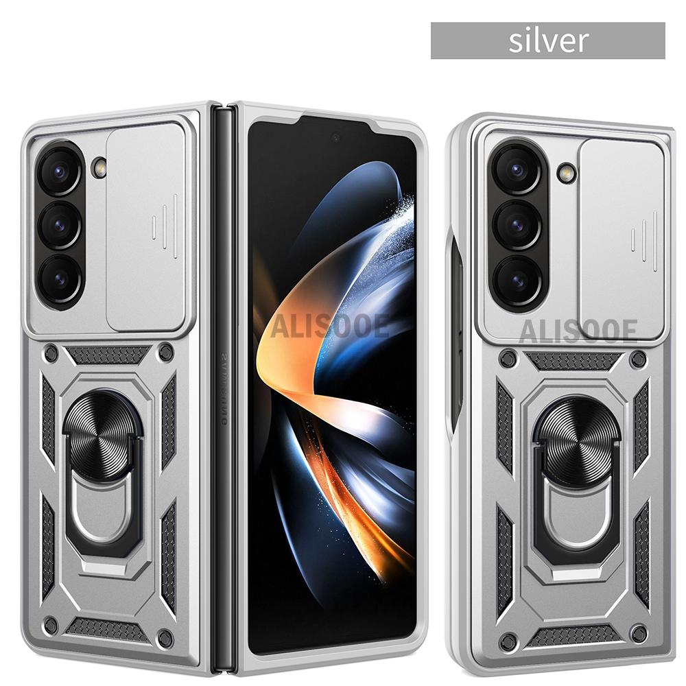 Чехол-подставка с кольцом для Samsung Galaxy Z Fold 6 5 4, защитный противоударный чехол-держатель для Samsung Z Fold 4 5 6 5G Capa