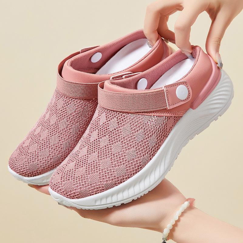Женские дышащие сетчатые повседневные тапочки Flyknit с закрытым носком