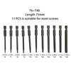 11pcs Screwdriver Bit Extra Long Head 75MM Magnetic