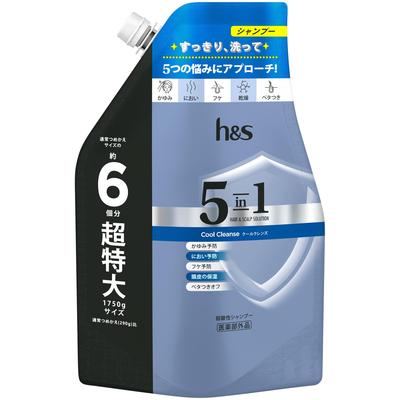 Шампунь 1750 г Extra Large Cool Cleanse h&s 5-в-1 [6 шт.] Сменный блок,