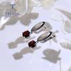 Серьги из натурального дымчатого и гранатового серебра 925 пробы, простые модные женские ювелирные изделия с драгоценными камнями, повседневная одежда