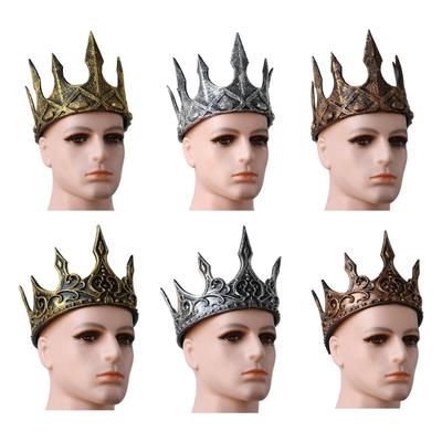 Средневековые Винтажные Короны Короля с Дизайнами Полумесяцев Косплей Аксессуар Головной Убор Корона для Мужчин и Детей Школьное Мероприятие