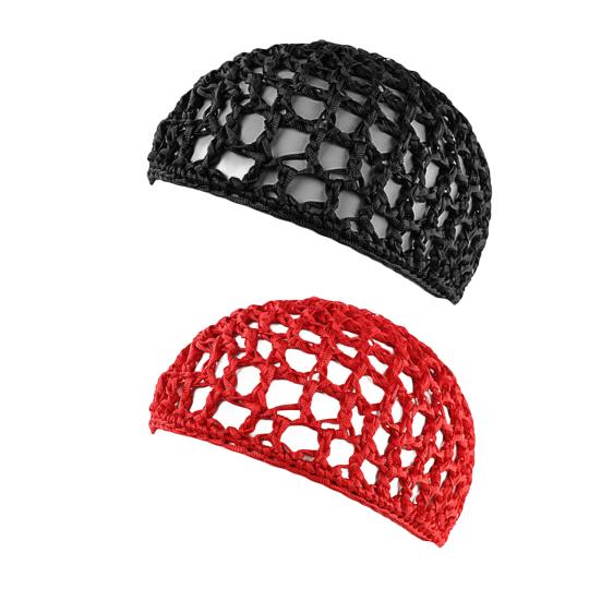 2 шт. Ночной колпак из толстой пряжи, вязаный крючком, эластичный, ажурный, сетчатый, многоцелевой, для сна, повседневной носки, шапочка для волос