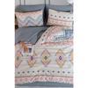Sahara, Patterned Double Duvet Cover Set With Elastic Sheets, Reusable On Both Sides