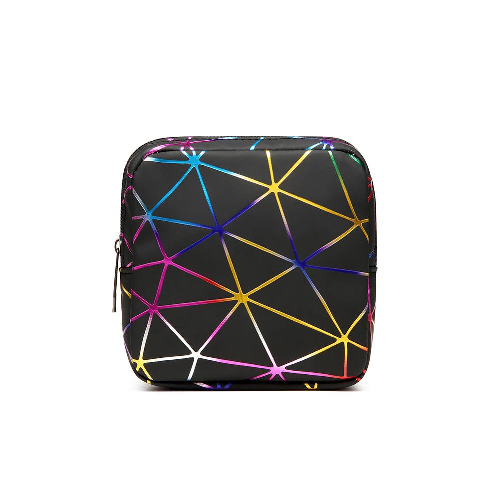 ПУ Многоцелевая сумка для гигиенических прокладок с ромбовидным узором: Портативная менструальная прокладка, помада и кошелек для монет для девочек