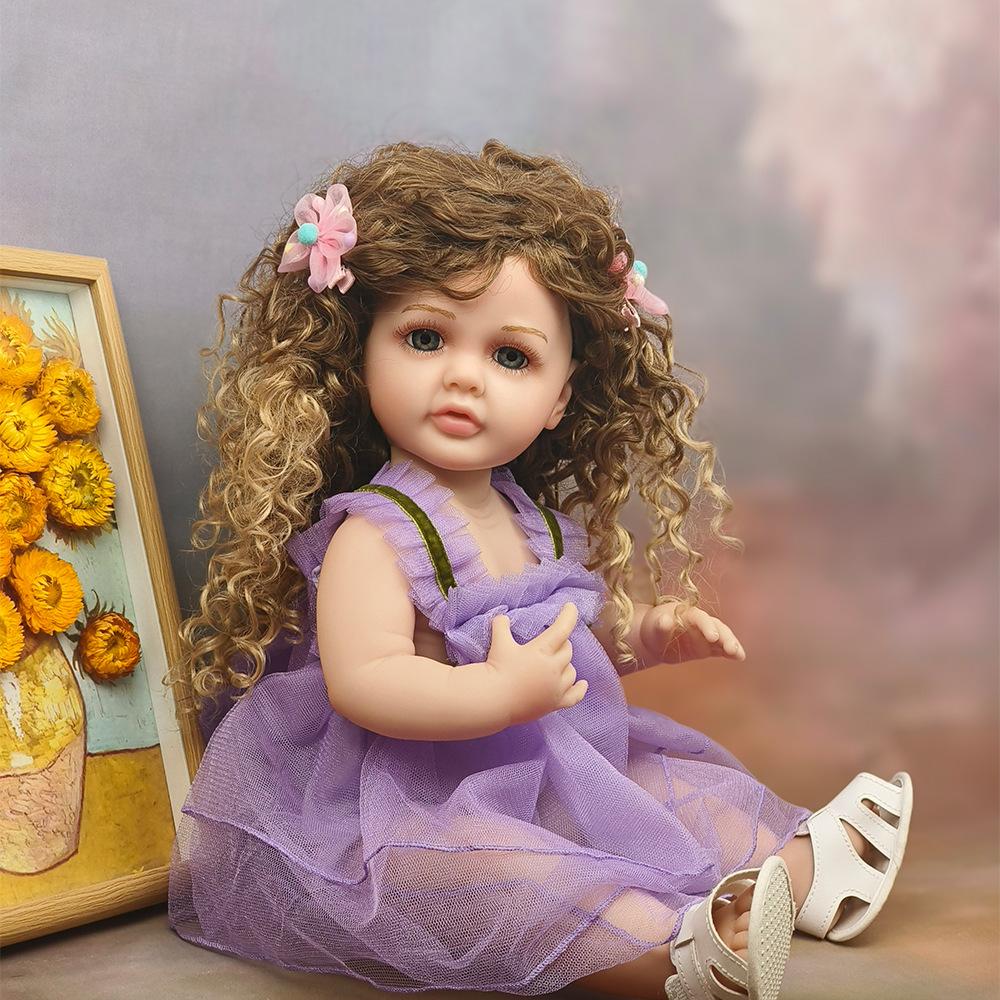 55 см полностью силиконовое тело Reborn Baby Doll Betty с модными африканскими взрывными волосами Прекрасная принцесса кукла для маленьких девочек Одежда для малышей Кукла Playmate Toys