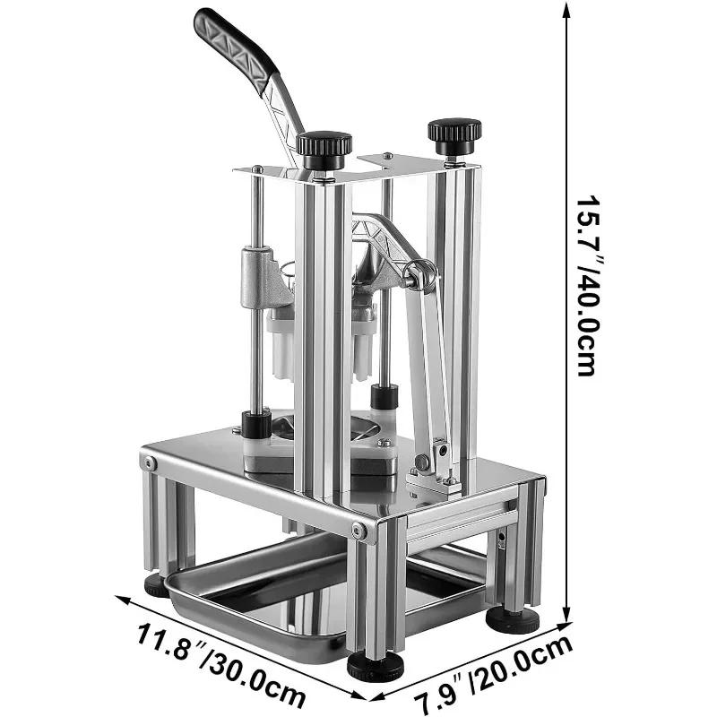 Commercial French Fry Cutter with 4 Replacement Blades, 1/2" or 1/4" or 3/8" 6 or 8-wedge Slicer or 6-wedge Apple Corer