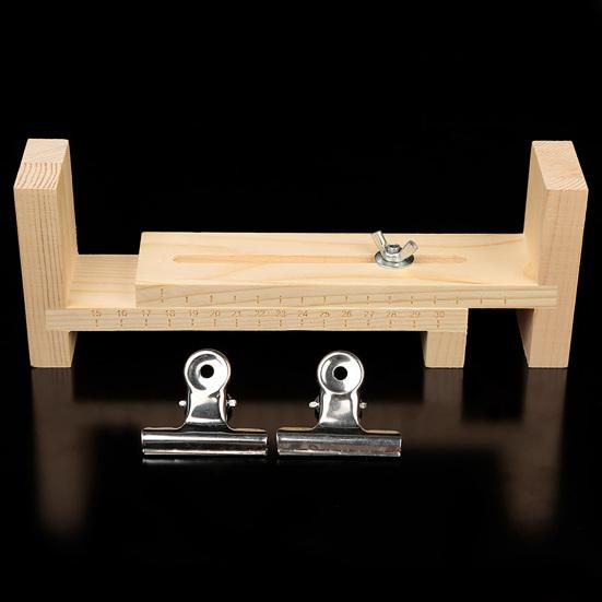 Деревянный браслет-приспособление со шкалой, регулируемая длина, набор для изготовления браслетов своими руками, инструмент для ручного вязания, приспособление для плетения браслетов с 2 зажимами для ремней и шнурков