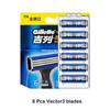 Gillette Вектор 3 мужские бритвенные лезвия, безопасные бритвы для удаления волос бороды, ультратонкие 3 слоя, острая бритва, сменные насадки