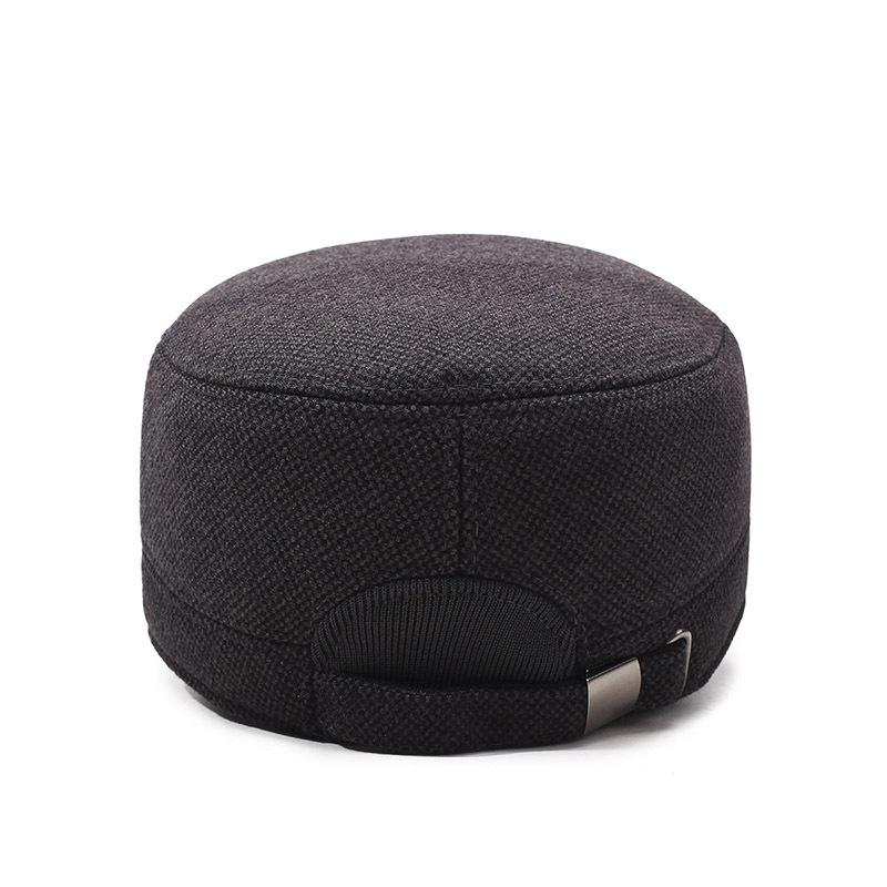 Кепка для людей среднего и пожилого возраста, мужская шерстяная плоская кепка, осенне-зимняя теплая кепка для отца, толстая защитная кепка для ушей