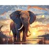 Рамка для рисования слонов по номерам для взрослых, наборы с животными, подарок «сделай сам», картина-раскраска по номерам для начинающих, наборы для украшения дома 40x50 см