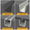 Resin Finished Drainage Ditch Heavy Duty Linear Drain Drainage Gutter  Kitchen Balcony Courtyard
