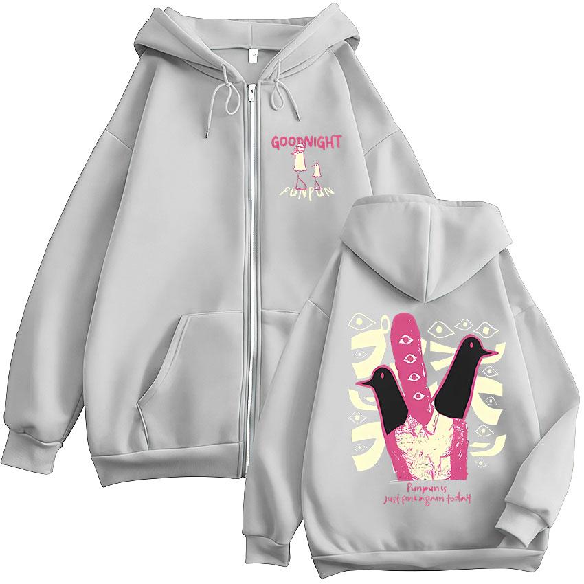 Oyasumi Goodnight Punpun Aiko Tanaka Manga Zipper Hoodies Men Women Fashion Long Sleeves Oversized Zip Up Hooded Sweatshirts