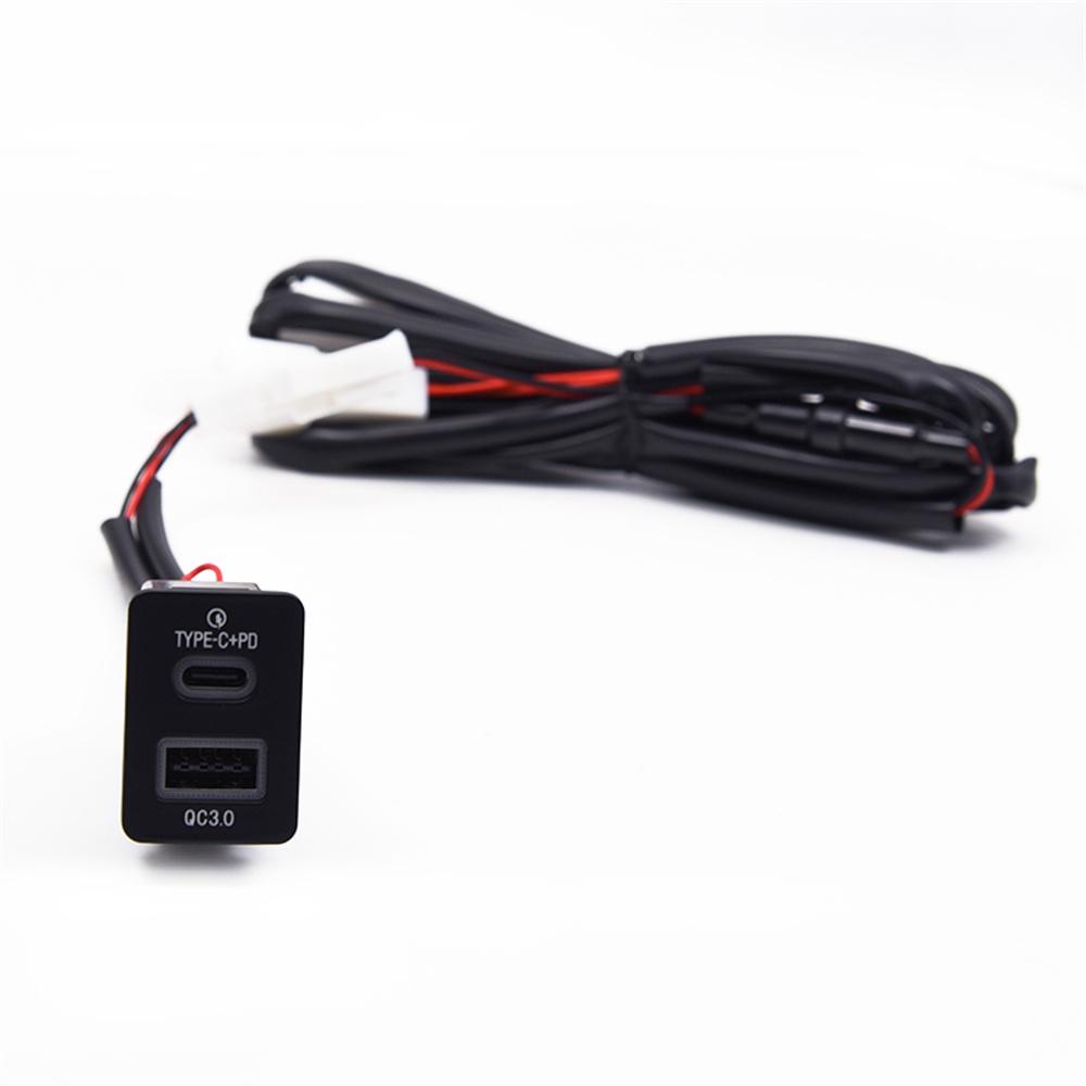 18W Car Charger Type-C+QC3.0 Fast Charging For Toyota Corolla Yaris RAV4