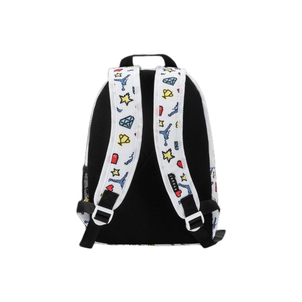 Jordan Custom Bag Letter Print Fashion Cute Star Diamond Polyester Backpack Unisex Backpack White DZ3755-100(TEAM378-ZIMU-X1)