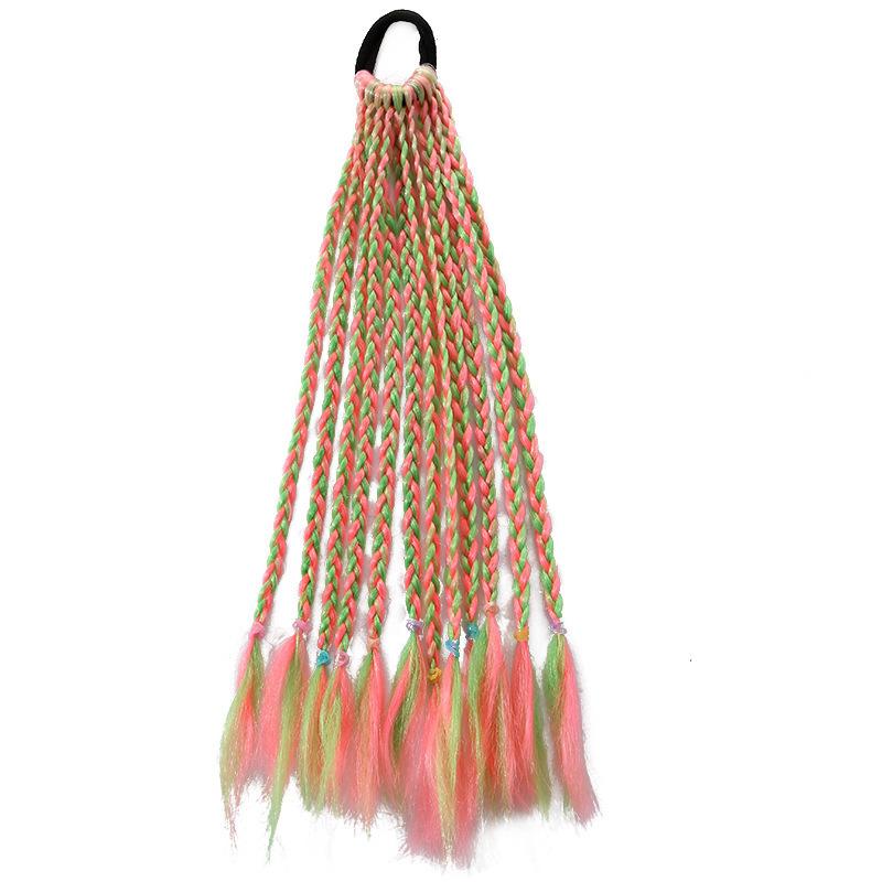 1 шт., новые грязные косы для девочек, красочные парики с завязками, хвост, детские аксессуары для волос, повязки на голову, резинки, головные уборы принцессы