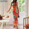 Женская мода лето-весна с цветочным узором и принтом без рукавов с v-образным вырезом и высокой талией повседневные платья