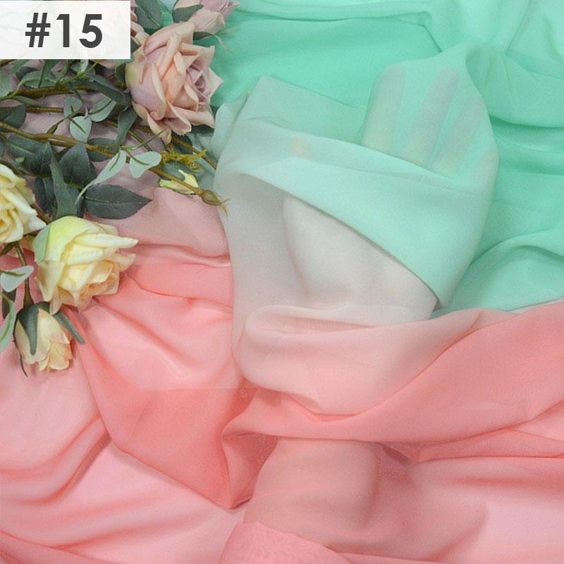 100D Chiffon Fabric Gradient Color Organza Tulle Fabric For Diy Ancient Style Hanfu Dress Stage Dance Costume Drape Decor Craft