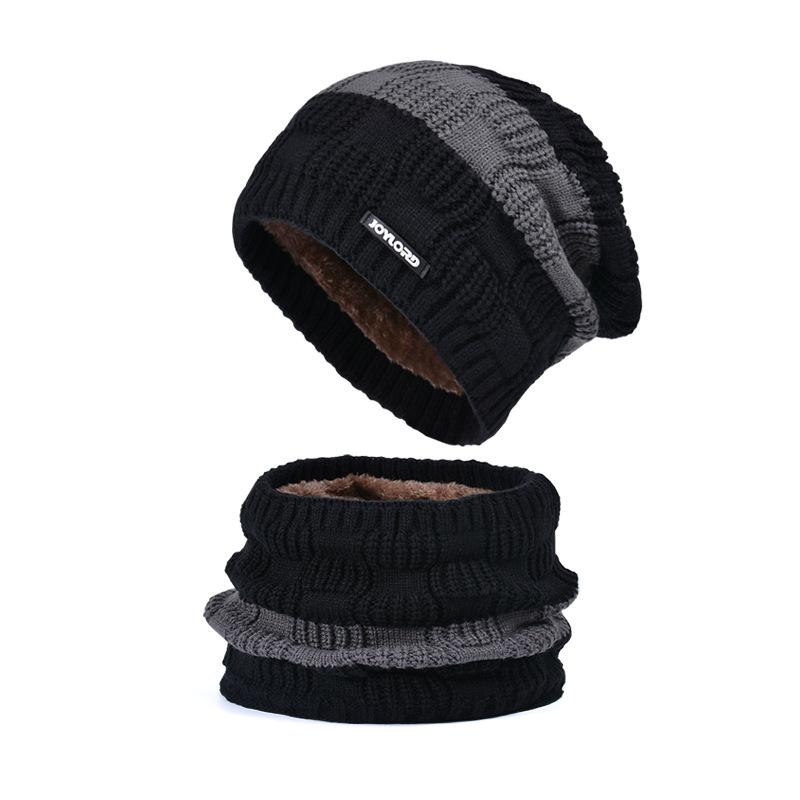 Вязаный пуловер, шапка, шарф, комплект из двух предметов, зимняя теплая защита ушей, один и тот же стиль для мужчин и женщин, шерстяная шапка