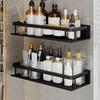Black Bathroom Shelves Space Aluminum Shampoo Storage Rack Modern Toilet Rack  for Kitchen