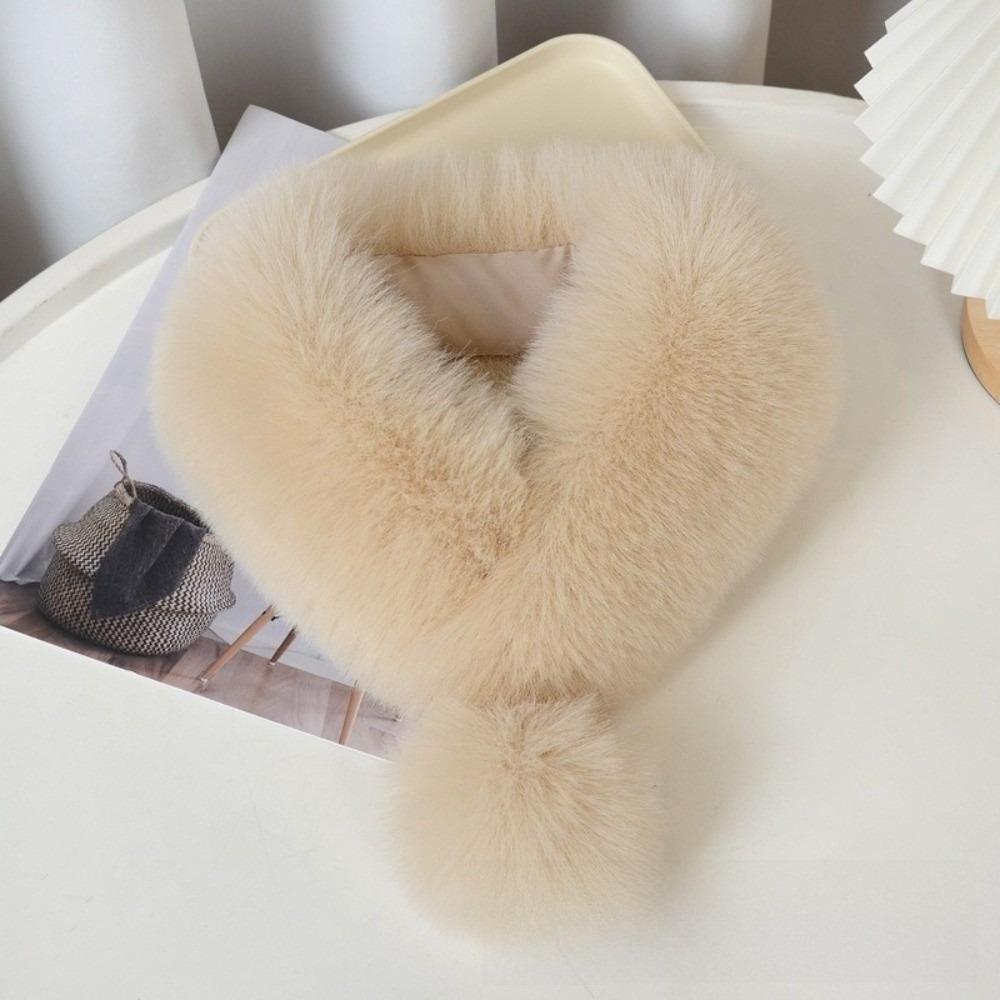 Thickened Imitation Fur Scarf Magnetic Cross Neck Warmer Gifts Plush Scarf Girl