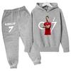 Kids Autumn Fashion Hoodie Boy Girl Toddler Pullover 3-12 Yrs Football Letters CR7 Clothing Casual Top+Pants 2P Brand Sports Set