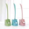 Long-handled Sanitary Brush Cleaning Curved Corner Toilet Brush with Base