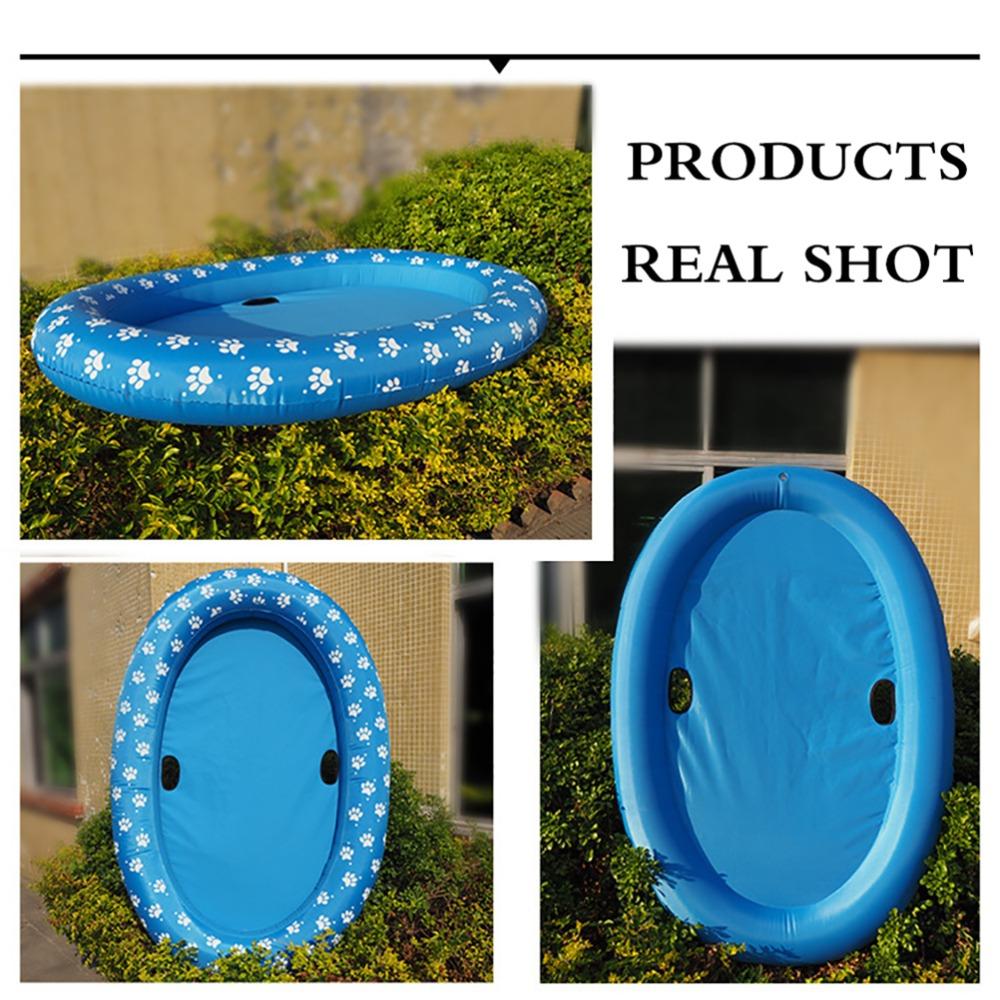Oval Cushion Shape Pet Floating Raft Flat Center Inflatable Pet Toy Outdoor Water Games