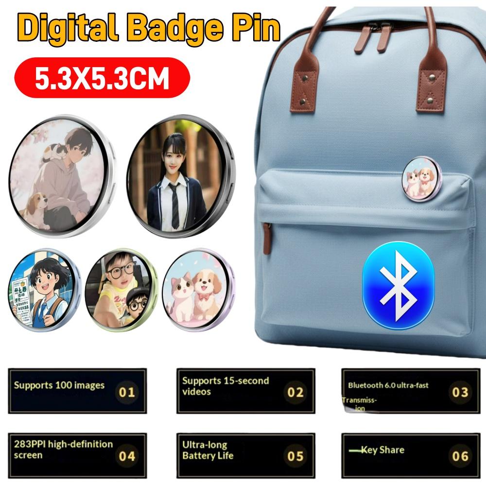 Аниме Электронный значок-пины Дисплейный значок Динамический электронный значок Аниме-мерч Цифровой дисплейный значок Динамический подарок для отаку-фанатов друзей