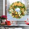 Christmas Wreath Window Stickers Electrostatic Window Decals Wreath Pattern Glass Sticker for Home Shop Xmas Decoration