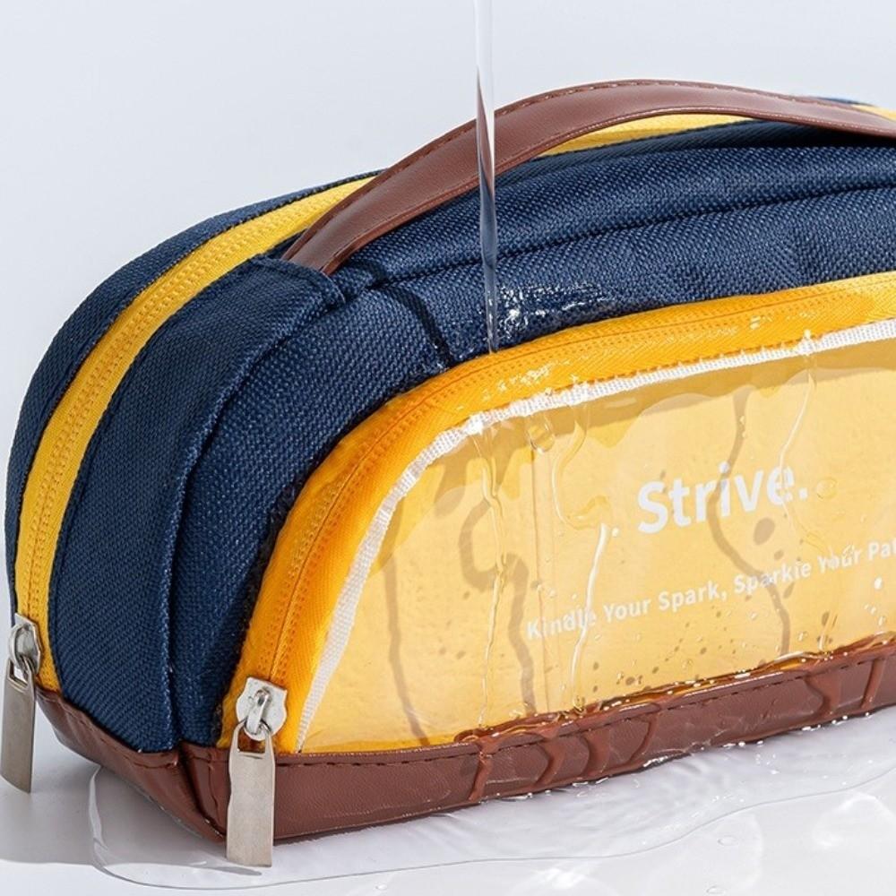 Contrasting Color Minimalist Pen Bag Large Capacity Pencil Case Pencil Pouch School Supplies