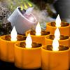 Solar Rechargeable Candles Outdoor Waterproof LED Electric Flickering Tea Lights Candles for Garden Lantern Window Camping Decor