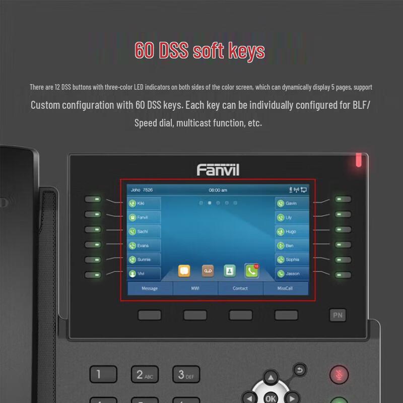 Проводной/беспроводной IP-телефон серии Fanvil X7C (Китайская версия)