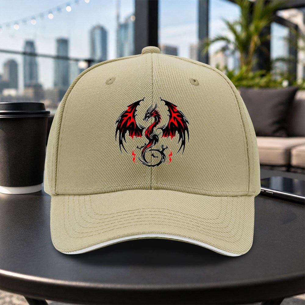 Red Black Dragon Totem Baseball Cap Unisex Adjustable Duckbill Cap Casual Lightweight Outdoor Hat Multiple Colors