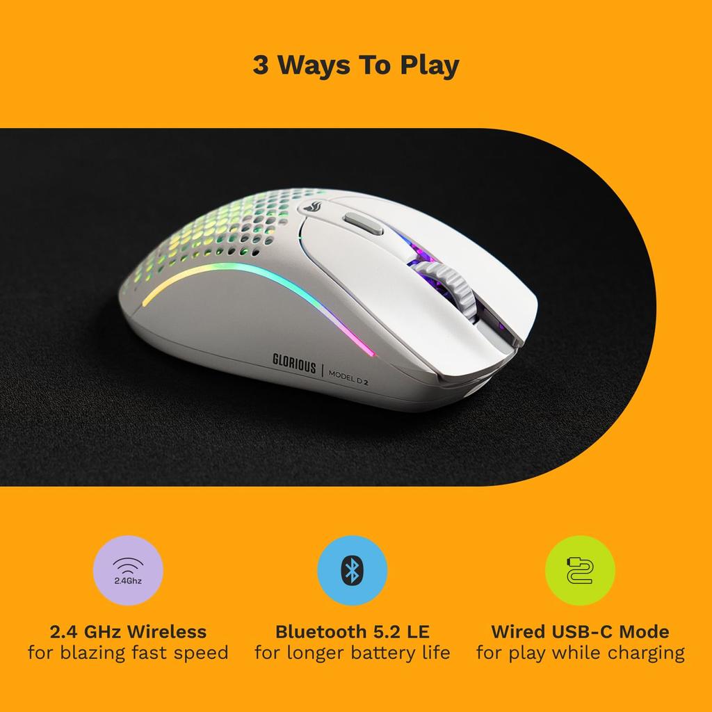 Игровая мышь Glorious Model D 2 Wireless Матовый белый MS0720 Проводная/Беспроводная GLO-MS-DWV2-MW