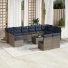 VidaXL Garden Lounge Set with Cushions 13 Pcs, Patio Sofas, Outdoor Furniture Set, Modern, Grey 3218381
